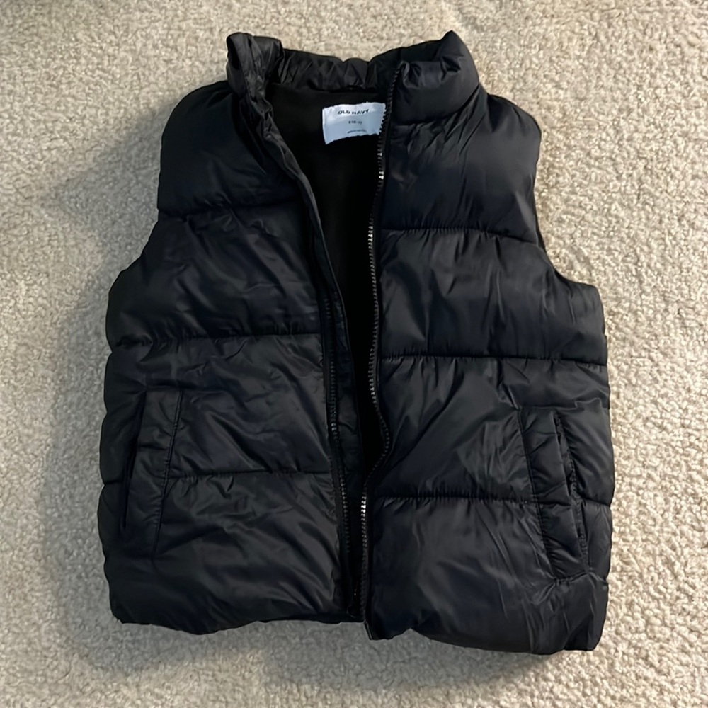 Old Navy Black Bubble Vest  size 6/7